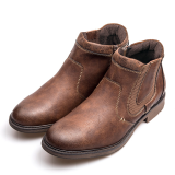Brown Fashion Patchwork Mesh Round Leather Shoes