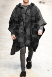 Zwarte mode casual print patchwork bovenkleding met capuchon en kraag
