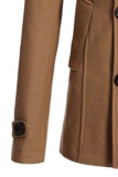 Khaki Fashion Casual Patchwork Buckle Zipper Mandarin Collar Outerwear