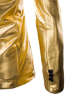 Capispalla con colletto risvoltato con fibbia patchwork solido casual alla moda color oro