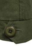 Vêtement d'extérieur à col à capuche avec boucle à cordon à tirage solide et à la mode vert armée