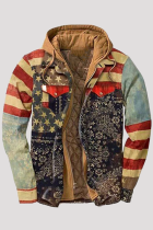 Prendas de abrigo de cuello con capucha de patchwork a cuadros casuales de moda multicolor