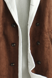 Vêtement d'extérieur décontracté patchwork poche boucle contraste col rabattu gris
