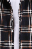 Khaki Fashion Casual Plaid Make Old Buckle Hooded Collar Oberbekleidung