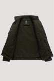 Prendas de abrigo de cuello mandarín con cremallera de bolsillo sólido informal de moda caqui