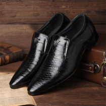 Zapatos de cuero puntiagudos básicos vintage casuales negros