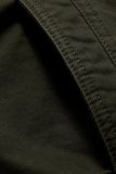 Svart Mode Casual Solid Pocket Zipper Mandarin Krage Ytterkläder