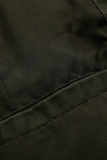 Khaki Fashion Casual Solid Pocket Zipper Mandarin Collar Outerwear