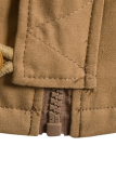Prendas de abrigo de cuello con capucha y hebilla de cuerda de dibujo sólido informal de moda caqui