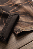 Сине-белые штаны в стиле пэчворк со старыми складками (без пояса)