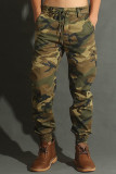 Camouflage Casual Solid Patchwork Pocket Straight Straight Solid Color Pants