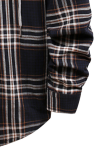 Black Fashion Casual Plaid Make Old Buckle Hooded Collar Outerwear