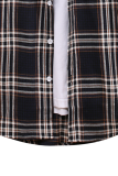 Kaki Fashion Casual Plaid Make Old Buckle Hooded Collar Outerwear