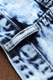 Baby Blue Street Patchwork strappato crea vecchi pantaloni a vita media (senza cintura)