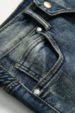 Ковбойские синие штаны Street Patchwork Make Old Fold