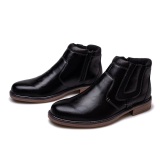Brown Fashion Patchwork Mesh Round Leather Shoes