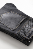 Черные серые уличные лоскутные штаны со старыми складками