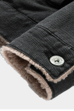 Capispalla con colletto alla rovescia con fibbia alla tasca con patchwork casual alla moda nera