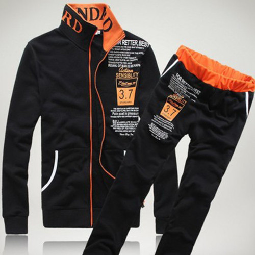 Black Casual Sportswear Print Split Joint Zipper Long Sleeve Two Pieces