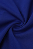 Blaue Art und Weise beiläufiger fester grundlegender dünner Overall mit O-Ausschnitt