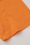 Orange Mode Casual Solid Basic O-hals T-shirts