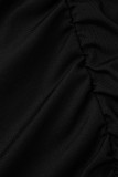 Черная мода сексуальная сплошная повязка с открытой спиной Холтер без рукавов из двух частей