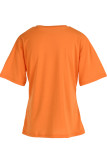 Svart Mode Casual Solid Basic O-hals T-shirts