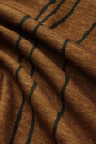Kaki straatprint met kwastjes en patchwork, recht middelhoge taille, recht broekje met volledige print