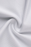 Белый сексуальный однотонный пэчворк с U-образным вырезом и короткими рукавами из двух предметов