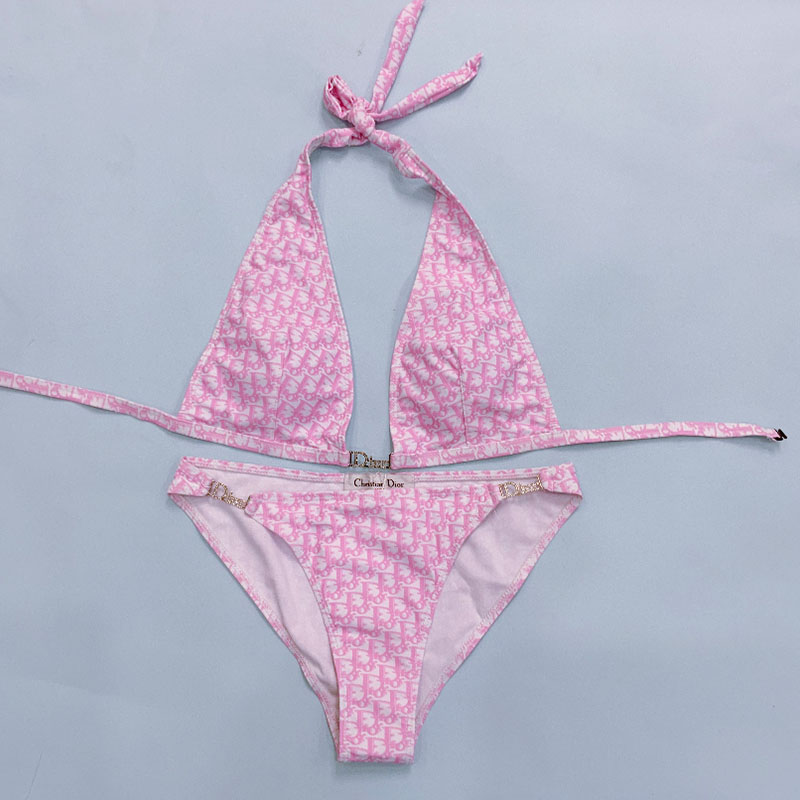 

Pink Fashion Sexy Letter Bandage Swimwears