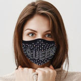 Black Fashion Casual Letter Hot Drill Mask