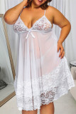 Белое модное сексуальное платье больших размеров для жизни, однотонное, прозрачное, с открытой спиной, с V-образным вырезом, на бретелях