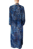 Set di tre pezzi di costumi da bagno di base leopardati con stampa sexy blu alla moda (con imbottiture)
