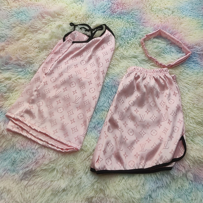 

Light Pink Fashion Living Print Split Joint Sleepwear