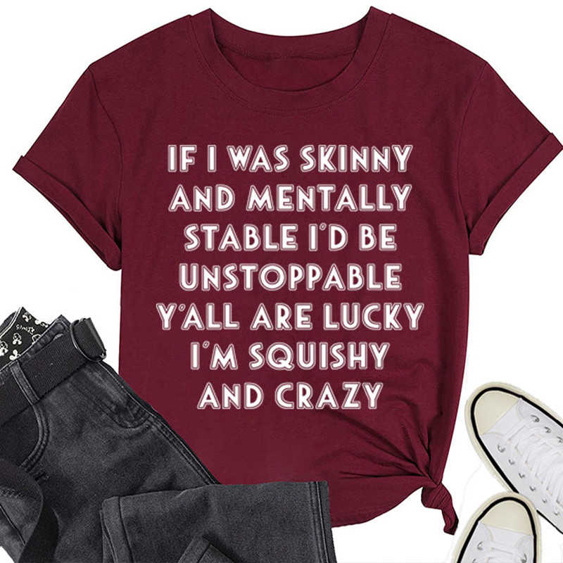 

Burgundy Fashion Casual Letter Print Basic O Neck T-Shirts