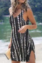 Matte Black Sexy Solid Hollowed Out Patchwork Swimwears Cover Up