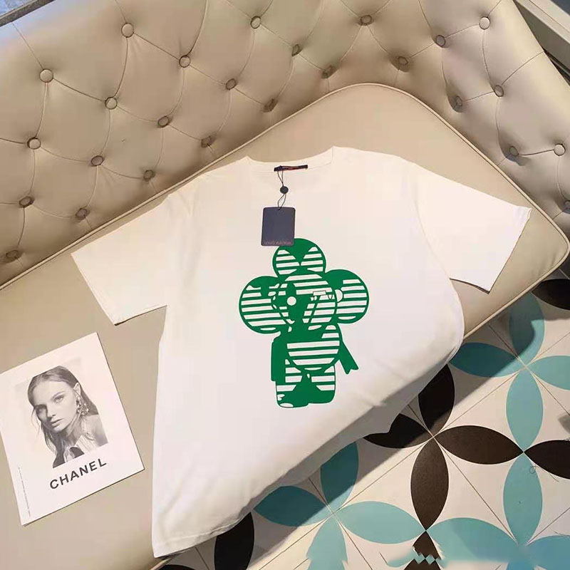 

White Fashion Casual Print Letter O Neck T-Shirts
