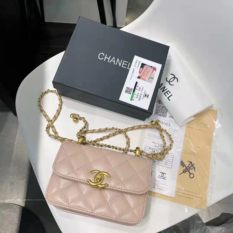

Pink Fashion Casual Solid Chains Bags