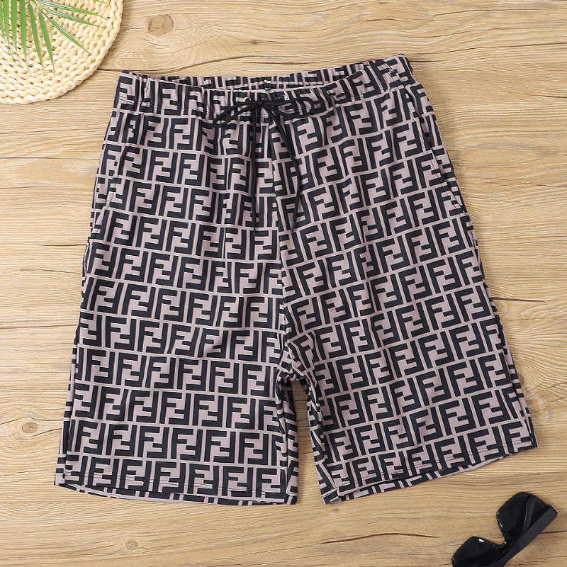 

Pink Purple Fashion Vacation Letter Patchwork Swim Trunks