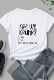 Hellgraue, modische, lässige Buchstaben-Print-Basic-T-Shirts mit O-Ausschnitt