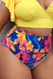 Разноцветный модный сексуальный принт, базовые брюки для купания больших размеров (только брюки для купания)