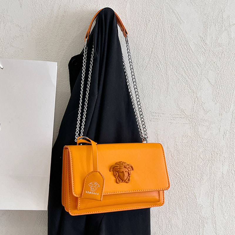 

Orange Fashion Street Solid Chains Bags