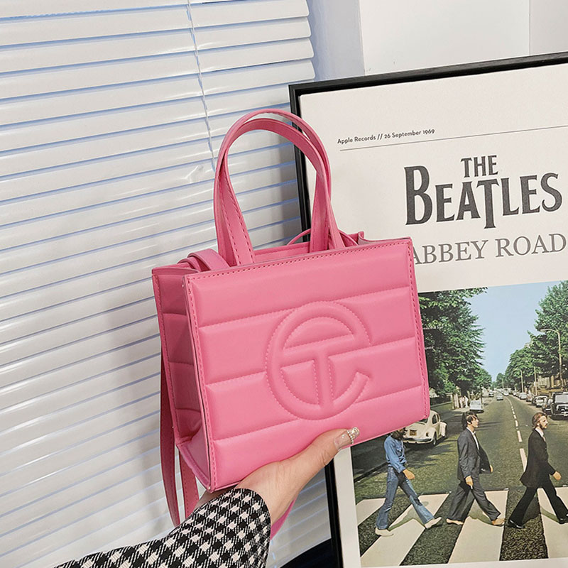 

Rose Pink Fashion Street Solid Letter Bags