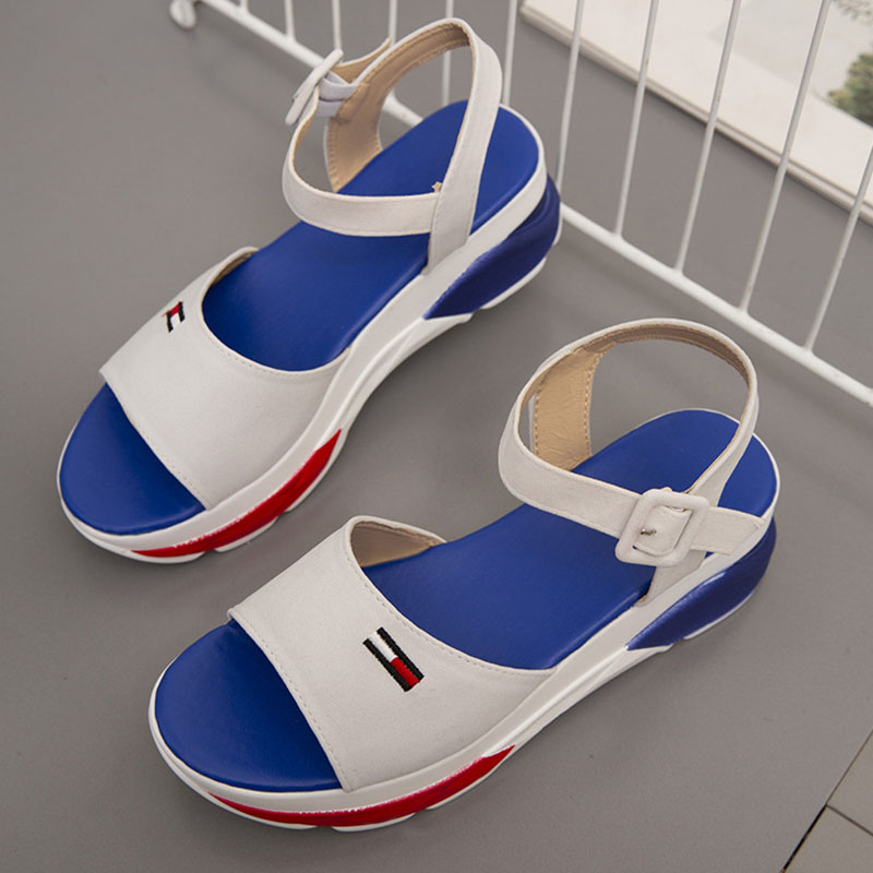 

White Fashion Casual Patchwork Fish Mouth Comfortable Shoes