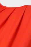Rote Art- und Weisebeiläufige feste Patchwork-asymmetrische gerade Overalls mit asymmetrischem Kragen