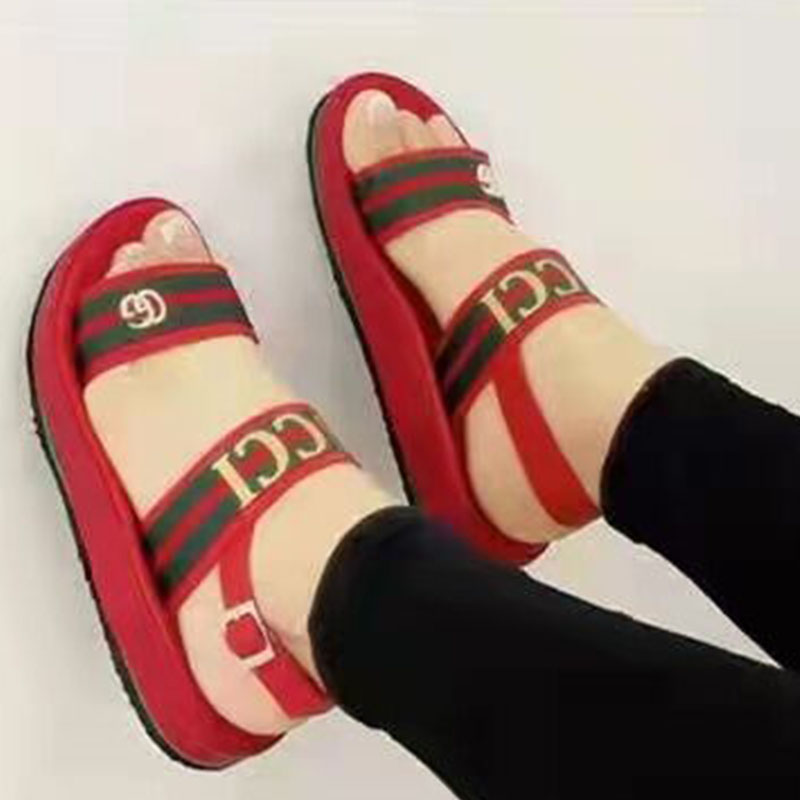 

Red Fashion Casual Letter Fish Mouth Comfortable Shoes