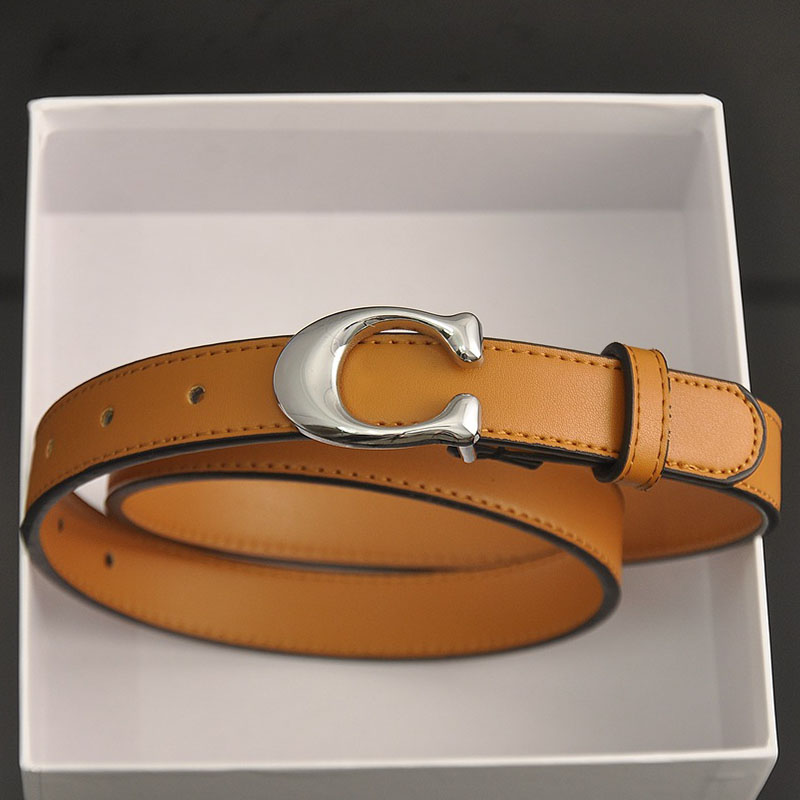 Earth Yellow Fashion Casual Solid Split Joint Belts
