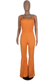 Tangerine Sexy Fashion Solid Drapierte Slip-Overalls
