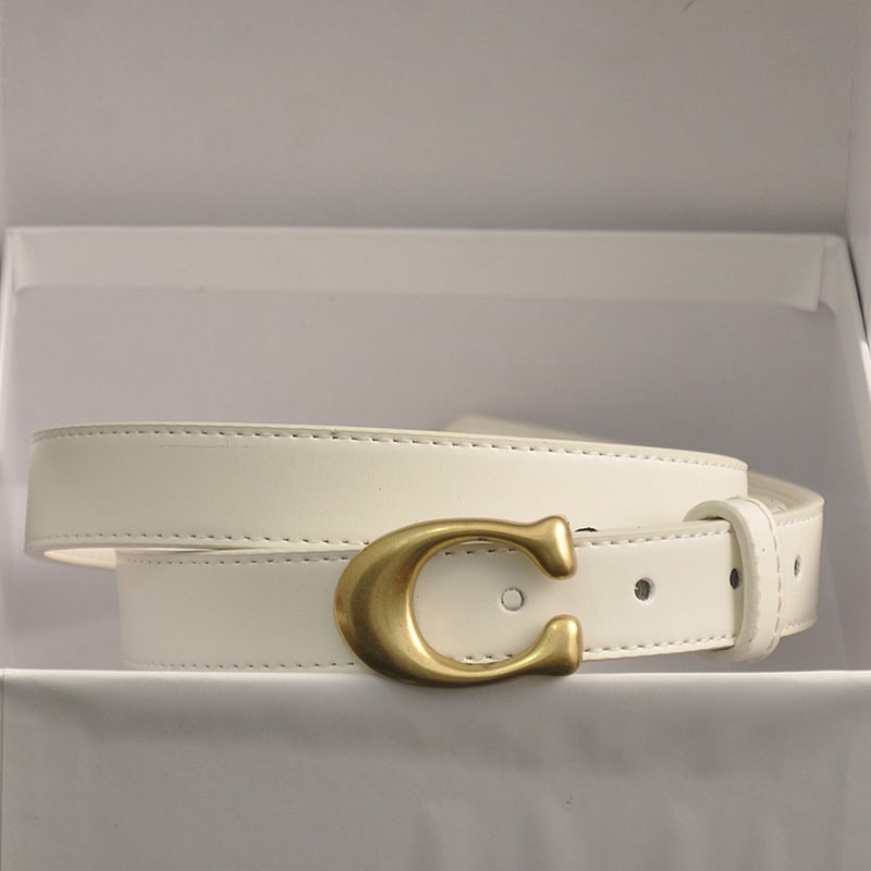White Fashion Casual Solid Split Joint Belts