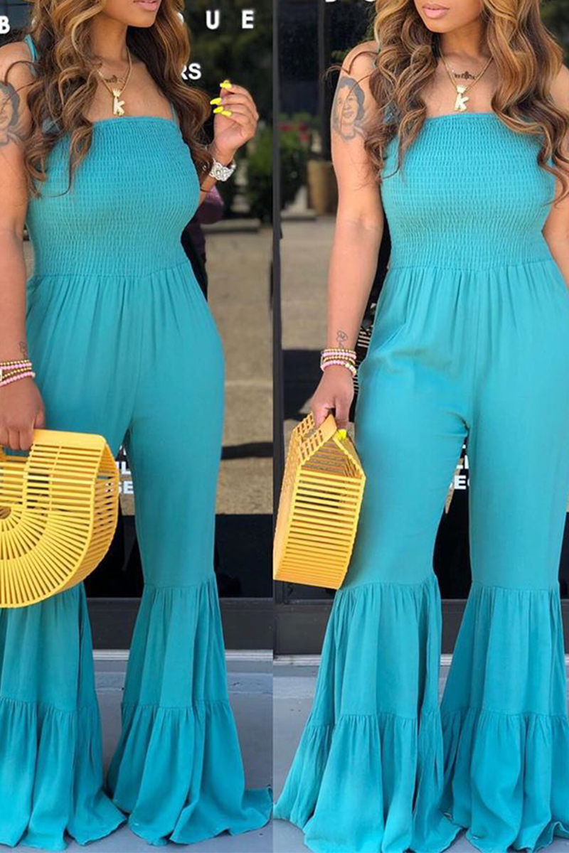 

Light Blue Sexy Fashion Draped Solid Sleeveless Slip